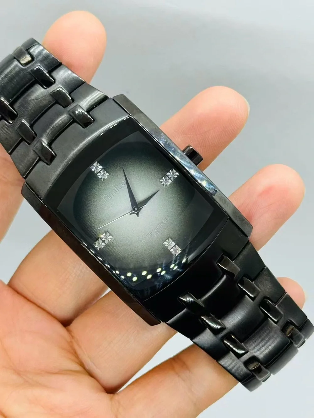 Armitron Men’s Quartz Watch 32mm Black Rectangle Crystal Dial New Battery Runs